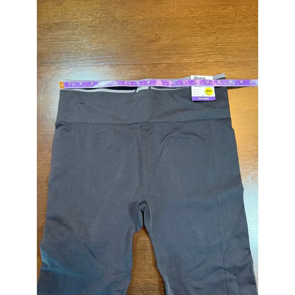 NWT Penn High Waist Tennis Leggings Black XXL Seamless Moisture Wicking